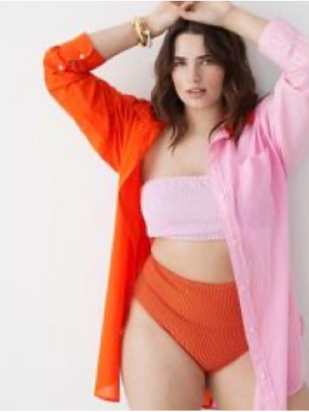 J. Crew Button-up beach shirt in colorblock runs large - Picture 3 of 6